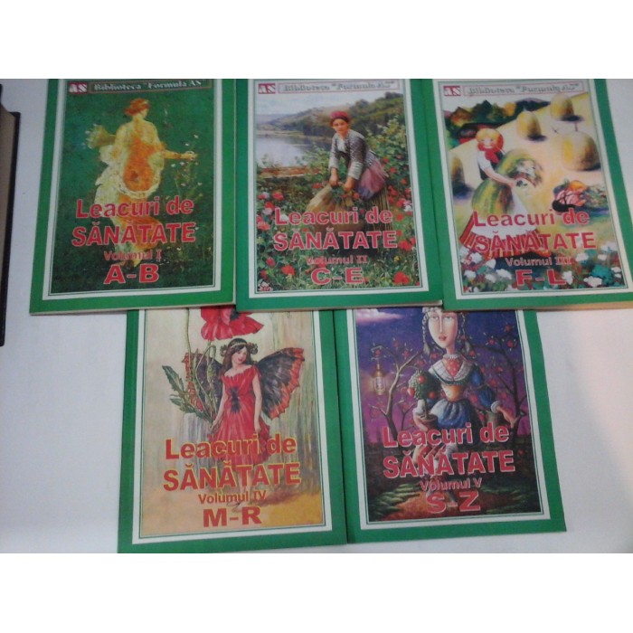 LEACURI DE SANATATE (BIBLIOTECA "FORMULA AS")  -  5 VOLUME  -  VOL. I: A-B, VOL. II: C-E, VOL. III: F-L, VOL. IV: M-R, VOL. V: S-Z  -  CARMEN MURGASANU